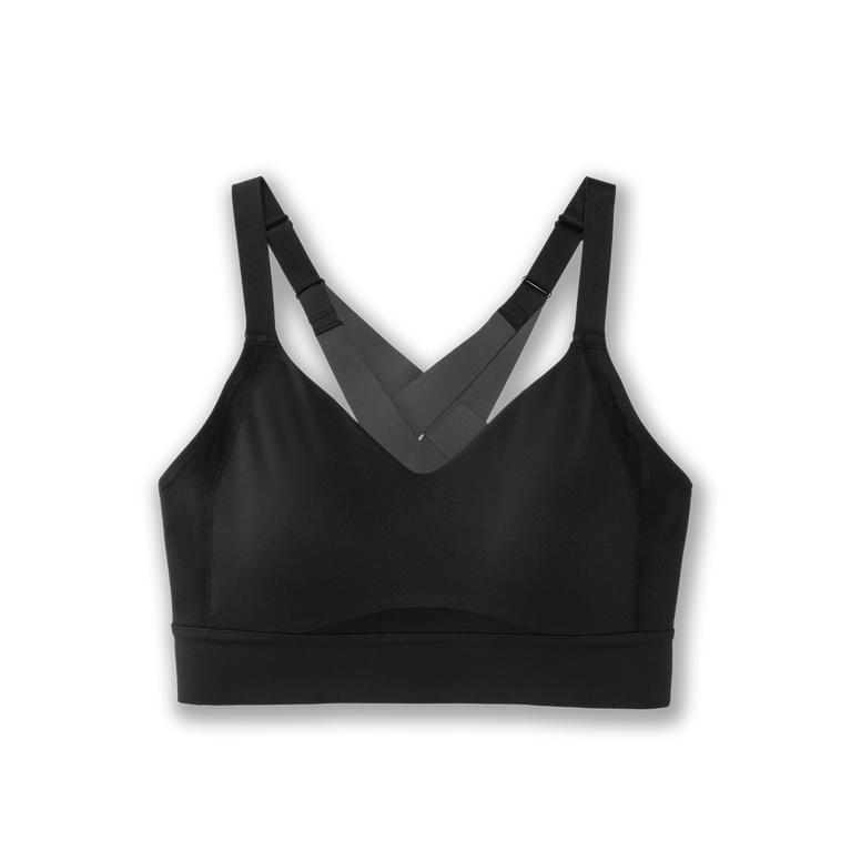 Brooks Women's DRIVE INTERLACE Sports Bras - Black - Canada (NLVZP-0197)